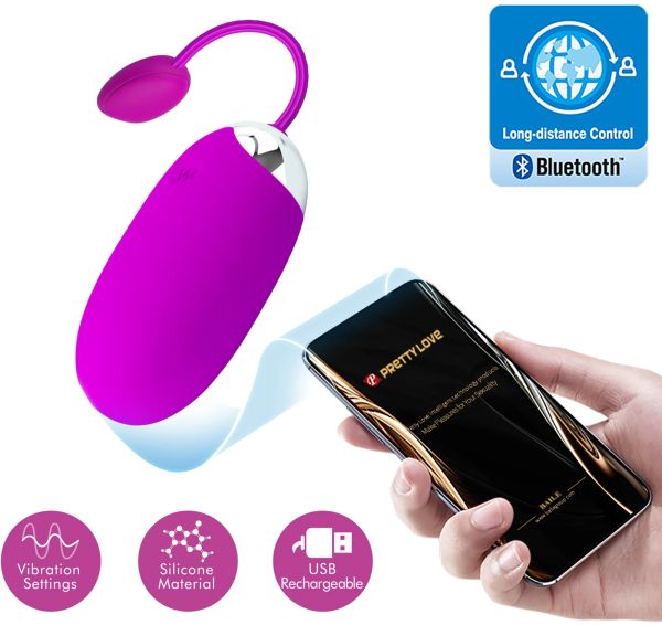 PRETTY LOVE Abner Global Remote Control вибриращо яйце, Pink, 19 см