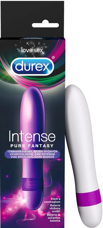 Durex Intense Pure Fantasy Vibrator, White/Purple, 9.4 cm
