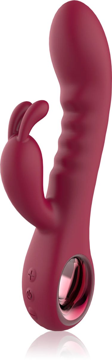 Dream Toys Glam Rabbit Vibe Clitoral Stimulation Vibrator, Wine, 22 cm