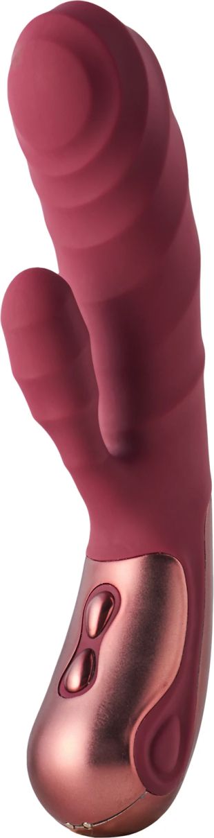 Dream Toys Dinky Jimmy K. Rabbit вибратор със стимулиране на клитора, Purple/Red, 19 см