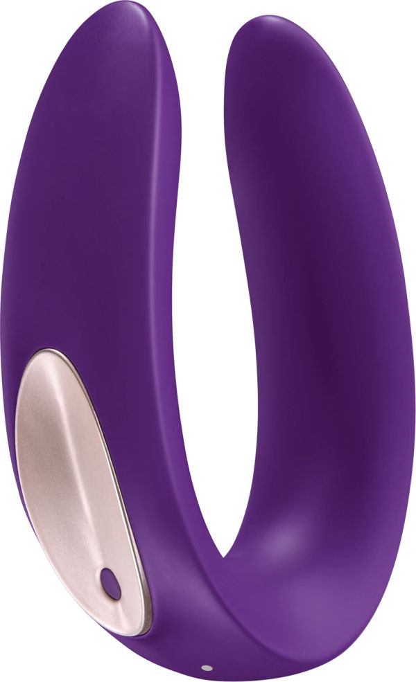 Satisfyer Double Plus Remote Couples Vibrator, Purple/Gold, 9 cm