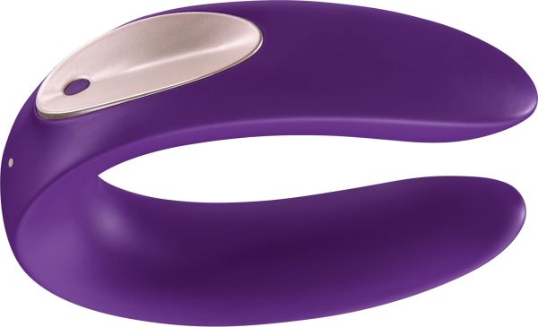 Satisfyer Double Plus Remote Couples Vibrator, Purple/Gold, 9 cm