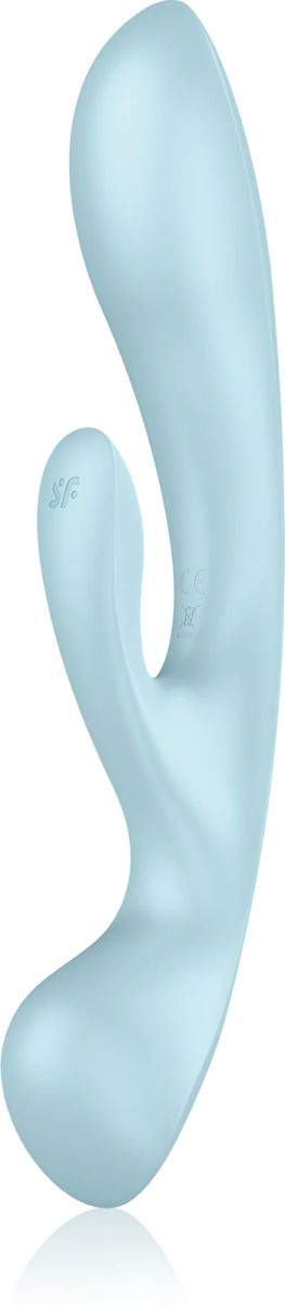 Satisfyer TRIPLE OH Clitoral Stimulation Vibrator, Blue, 23.5 cm