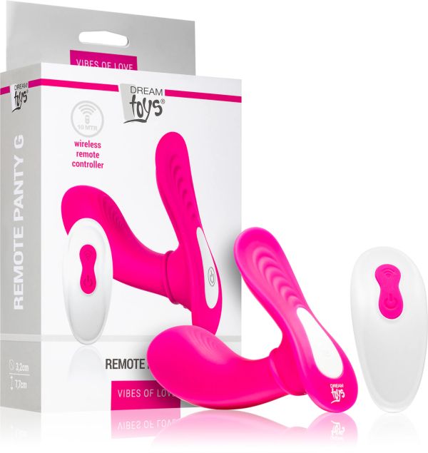Dream Toys Vibes of Love Remote Panty вибратор за бельо, Pink/White, 11 см
