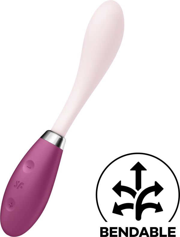 Satisfyer G-SPOT FLEX 3 Vibrator, Purple/Pink/Red, 19.3 cm