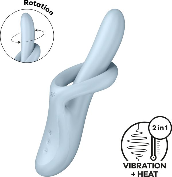 Satisfyer HEAT FLEX 4 вибратор със стимулиране на клитора, Blue, 23 см