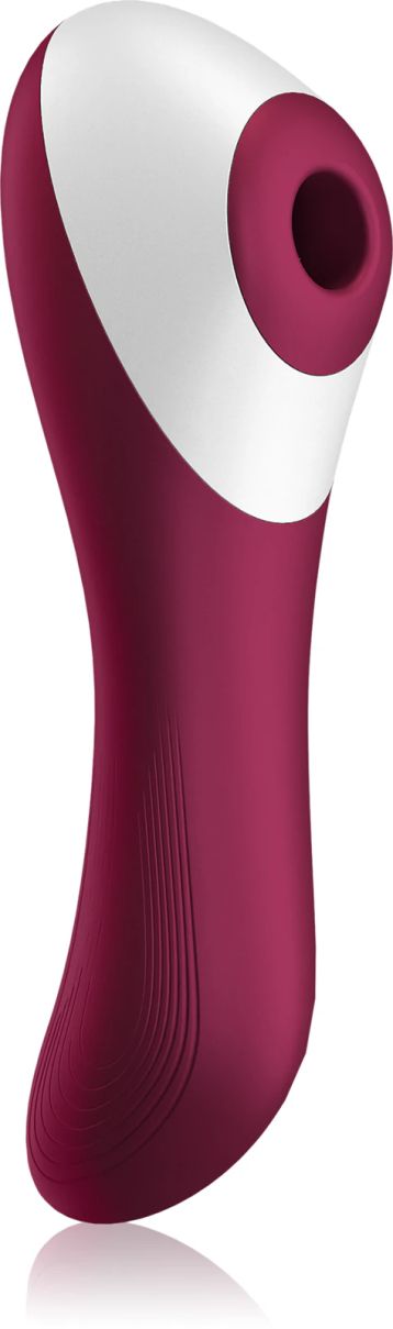 Satisfyer Dual CRUSH Clitoral Stimulation Vibrator, White/Wine, 17 cm