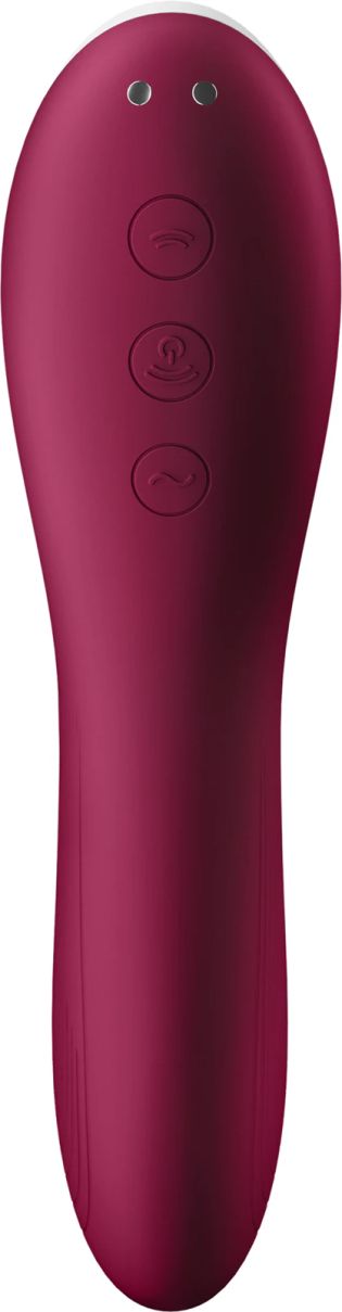 Satisfyer Dual CRUSH Clitoral Stimulation Vibrator, White/Wine, 17 cm