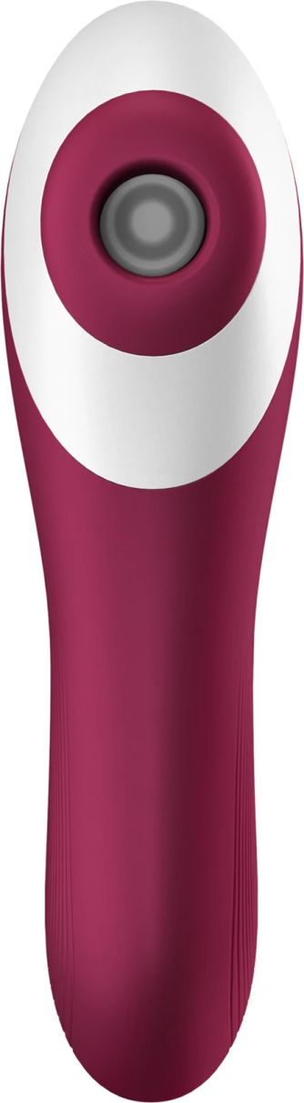 Satisfyer Dual CRUSH Clitoral Stimulation Vibrator, White/Wine, 17 cm