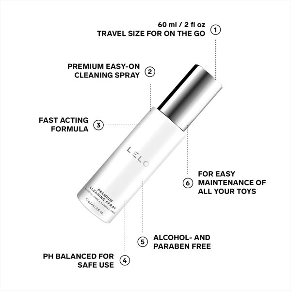 LELO Antibacterial Cleaning почистващ спрей за секс играчки, 60 мл