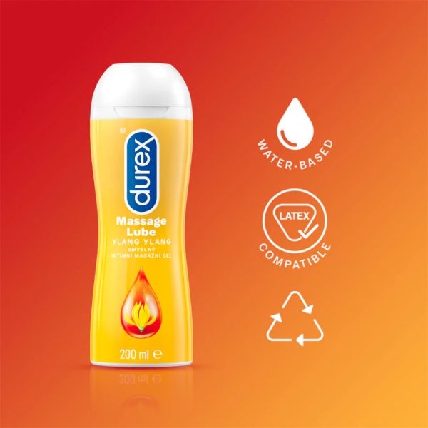 Durex Ylang Ylang Massage Gel and Lubricant, 200 ml
