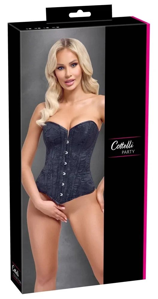 Cottelli PARTY Black Strapless Corset with Back Lacing S/M