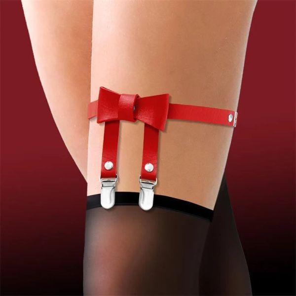 IntoYou BDSM Line Cinderella червен жартиер за бедро с панделка