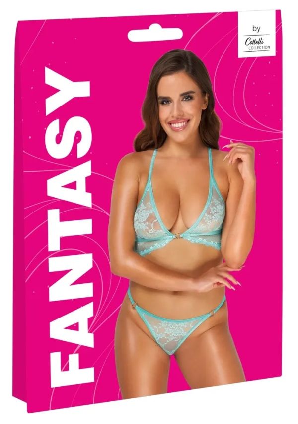Fantasy by Cottelli Mint Lace Soft Bra and Briefs Set S/M