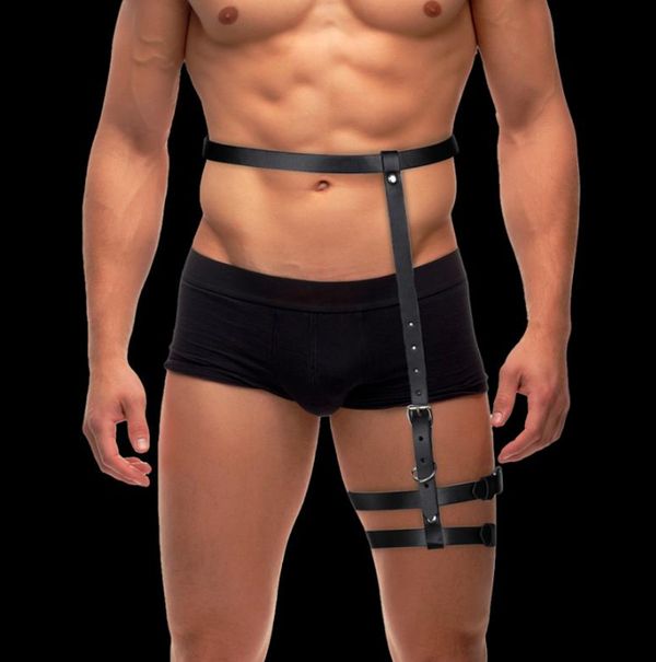 IntoYou BDSM Line Martin черен мъжки BDSM харнес за талия и бедро