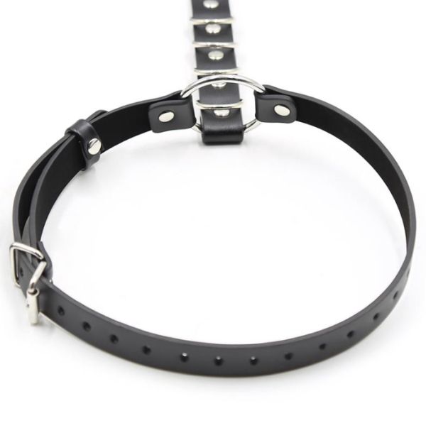 IntoYou BDSM Line Didier черен мъжки BDSM харнес за талия и бедра с метални халки