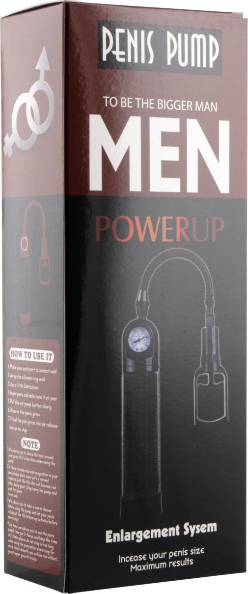 Essentials Penis Pump 31 cm Clear Vacuum Penis Pump with Pressure Gauge