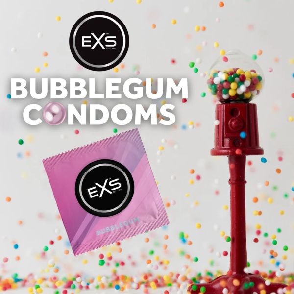 EXS Bubblegum ароматизиран латексов презерватив с вкус на дъвка 54 mm