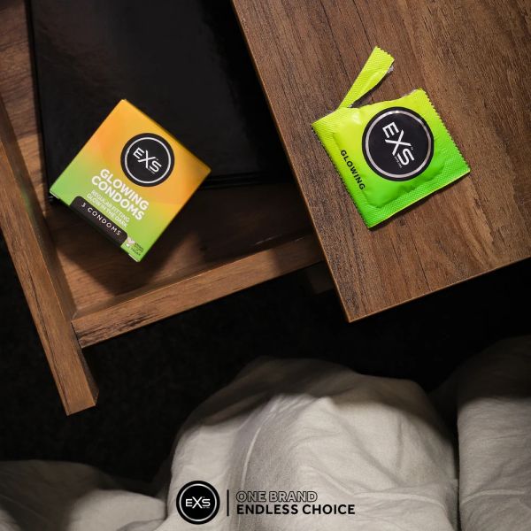EXS Glow in the Dark Natural Latex Condom 53 mm