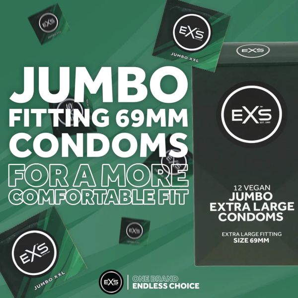 EXS Jumbo XXL Extra-Wide Natural Latex Condom 69 mm