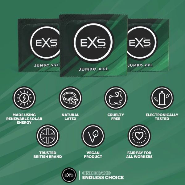 EXS Jumbo XXL Extra-Wide Natural Latex Condom 69 mm