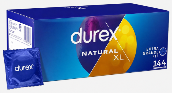 Durex Natural XL Extra Grande Fit Natural Latex Condom 60 mm – 1 pc.