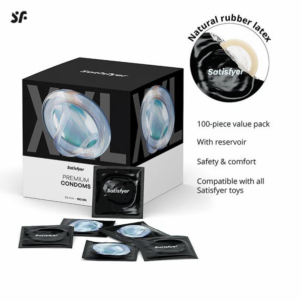 Satisfyer XXL екстра широк латексов презерватив 64 mm – 1 бр.