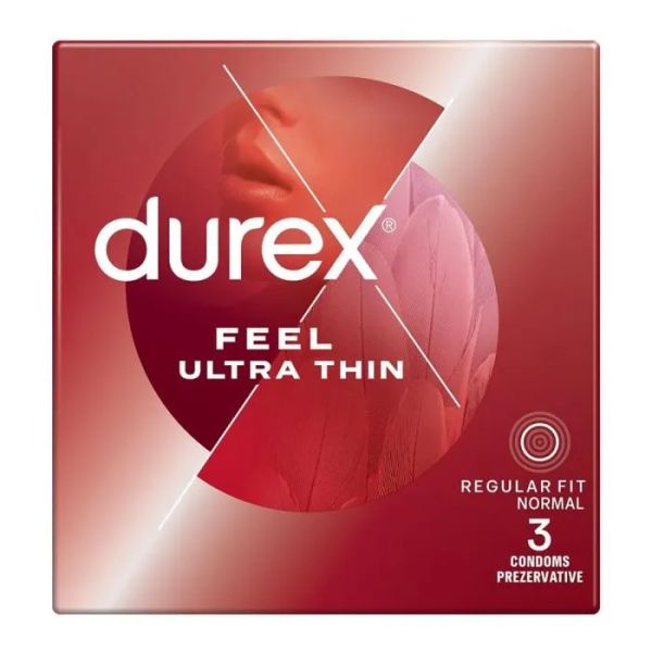 Durex Feel Ultra Thin Natural Latex Condoms 52 mm – Pack of 3