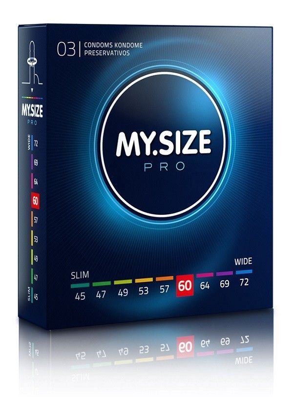 MY.SIZE PRO 60 ултратънки широки латексови презервативи 60 mm – опаковка 3 бр.