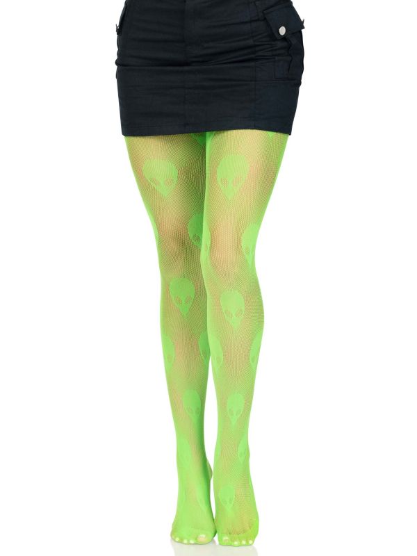 Leg Avenue Alien Neon Green Fishnet Tights