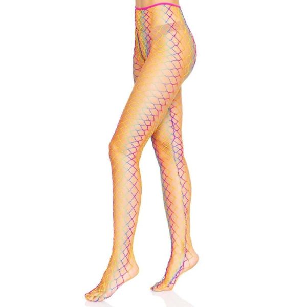 Leg Avenue Mazie Ombre Rainbow Fishnet Tights