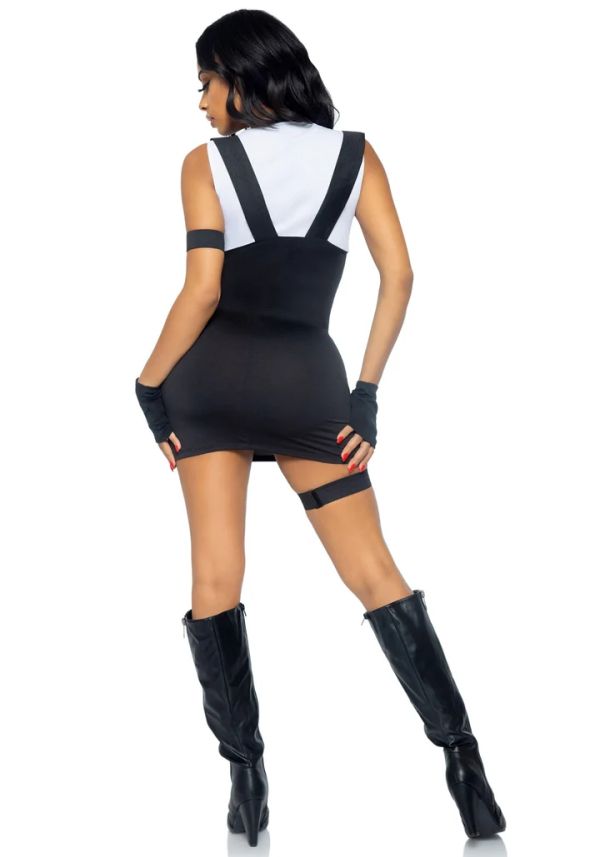 Leg Avenue Sultry SWAT Officer Black Mini Dress Costume with Accessories S/M