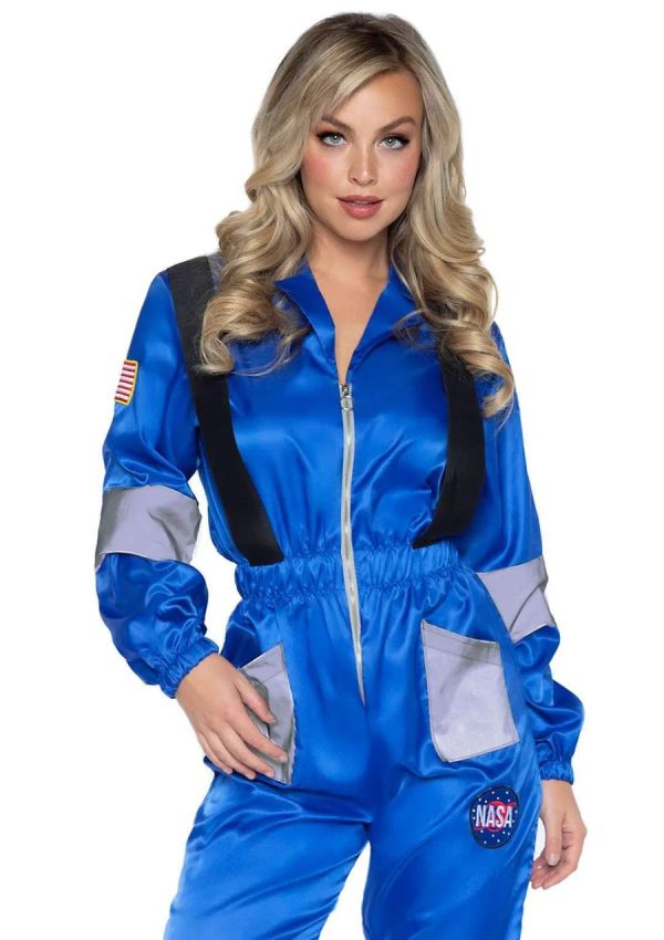 Leg Avenue Space Explorer Blue Astronaut Jumpsuit Costume S/M