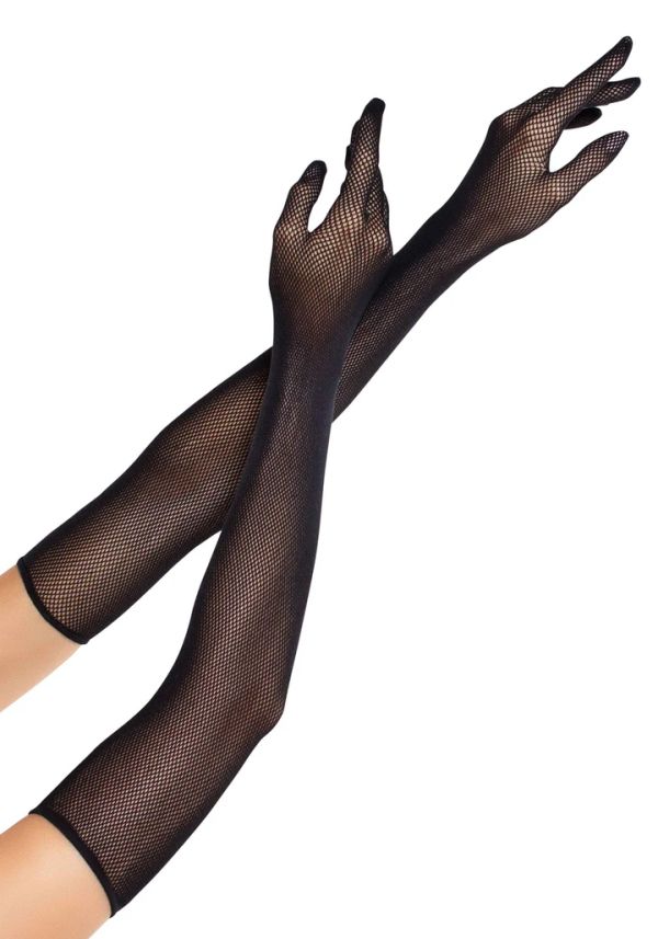 Leg Avenue Black Opera Length Fishnet Gloves