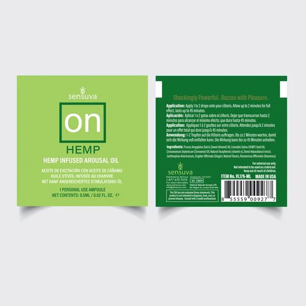 Sensuva ON Hemp стимулиращо масло за жени с конопено масло – 1 ампула 0.5 ml