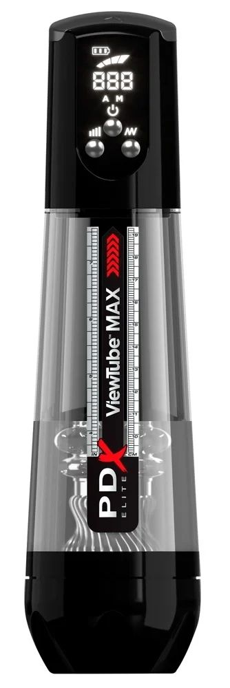 PDX Elite ViewTube Max View автоматичен мастурбатор с вакуум и LED – черен