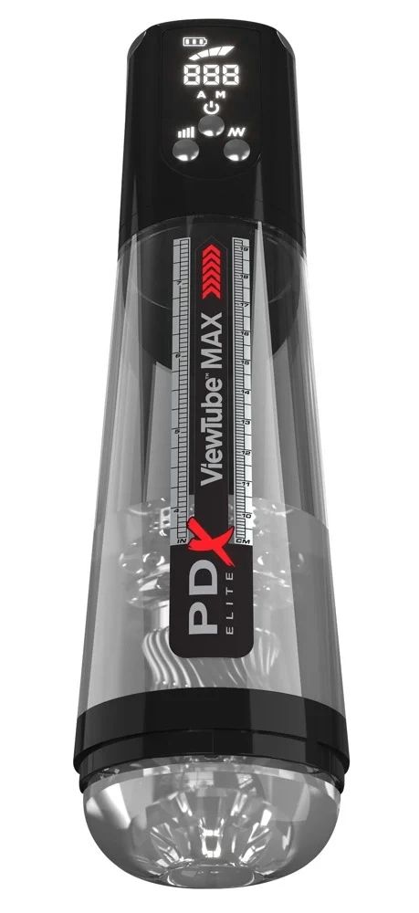 PDX Elite ViewTube Max View автоматичен мастурбатор с вакуум и LED – черен