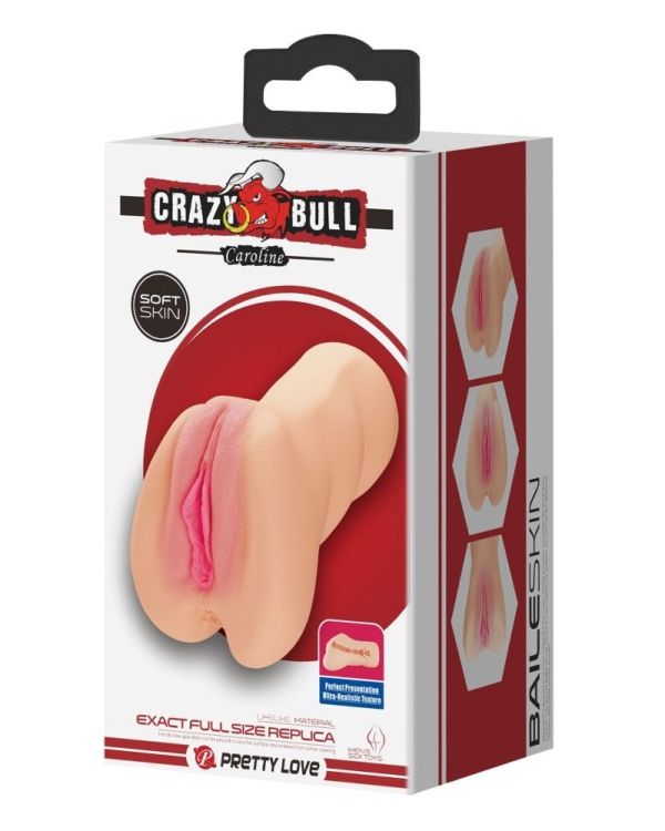 Crazy Bull Caroline реалистичен двуканален мастурбатор с вагинален и анален отвор
