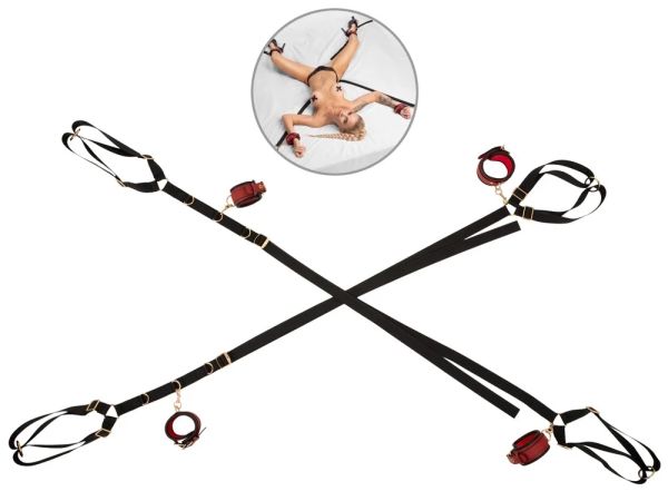 Bad Kitty Bed & Door Restraint Set for 4-Point Bondage – Black & Red