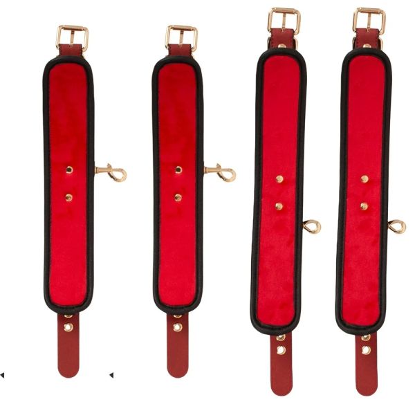 Bad Kitty Bed & Door Restraint Set for 4-Point Bondage – Black & Red