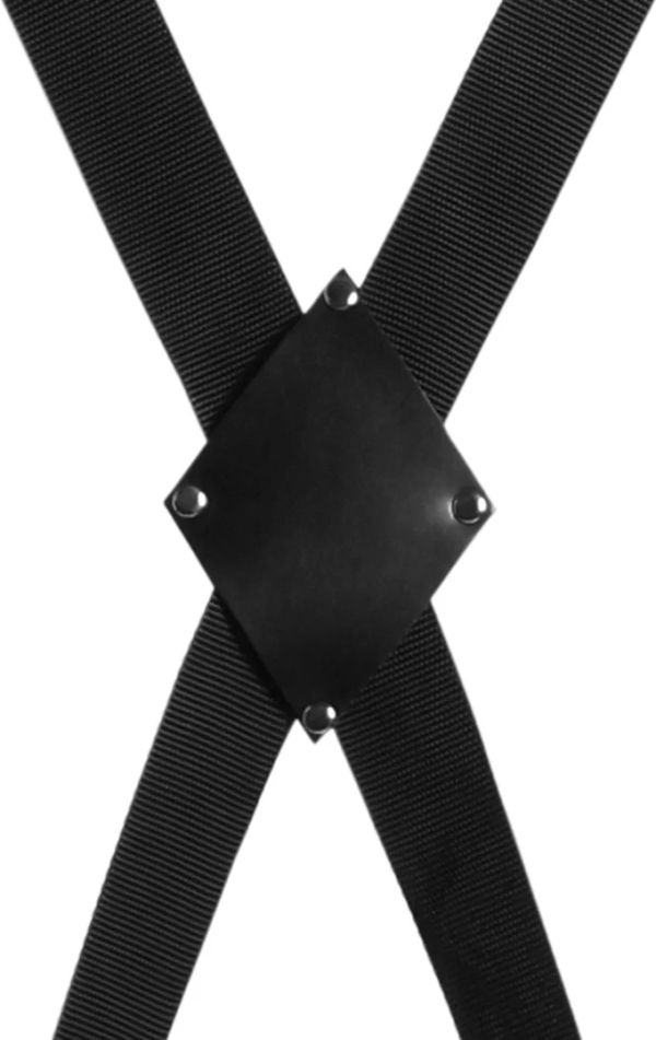 Ouch! Over The Door Bondage Cross BDSM комплект за фиксация на врата с 4 маншета – черен