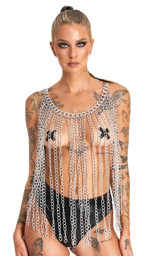 Bad Kitty Chainmail Collar/Skirt метален аксесоар за тяло – яка, пола или колан, сребрист