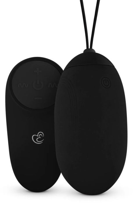 EasyToys Vibrating Egg With Remote Control вибриращо яйце, Black, 17 см