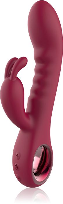 Dream Toys Glam Rabbit Vibe Clitoral Stimulation Vibrator, Wine, 22 cm