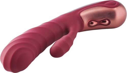 Dream Toys Dinky Jimmy K. Rabbit вибратор със стимулиране на клитора, Purple/Red, 19 см