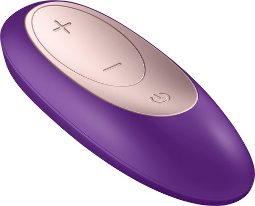 Satisfyer Double Plus Remote Couples Vibrator, Purple/Gold, 9 cm