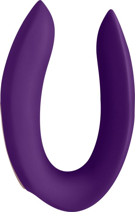 Satisfyer Double Plus Remote Couples Vibrator, Purple/Gold, 9 cm