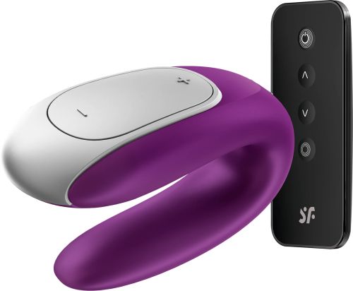Satisfyer Double FUN вибратор за двойки, Purple, 9.2 см