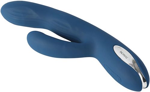 Svakom Aylin Powerful Pulsating Dual-Headed вибратор със стимулиране на клитора, Blue, 21.5 см