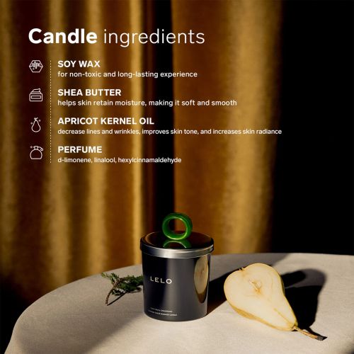 LELO Flickering Touch Massage Candle свещ за масаж, Snow Pear & Cedarwood, 150 г